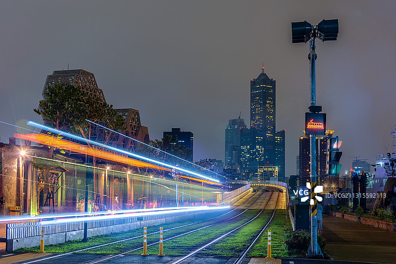 台湾高雄城市风光夜景图片素材