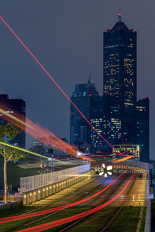 台湾高雄城市风光夜景图片素材