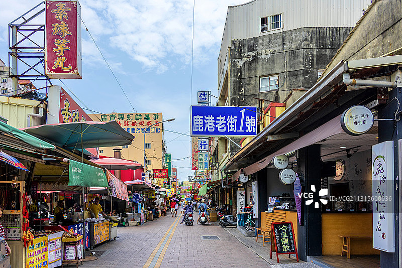 中国台湾彰化鹿港老街图片素材