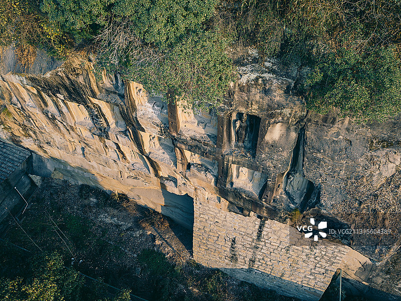 广元观音崖摩崖造像图片素材