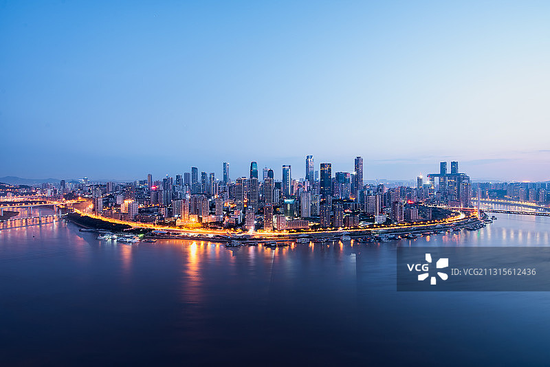 重庆市渝中区夜景全景图片素材