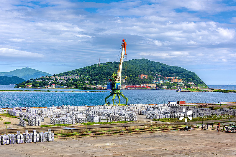 俄罗斯海参崴哈桑区扎鲁比诺海港图片素材