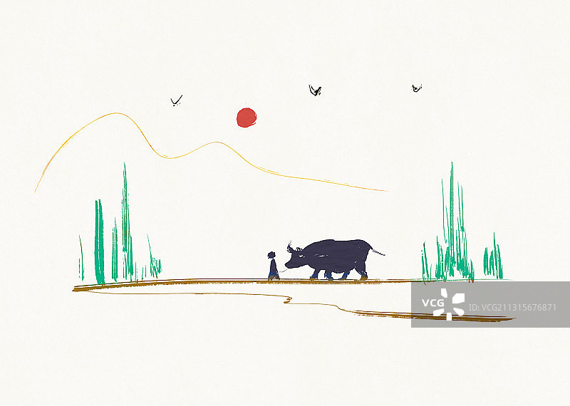 放牛图片素材