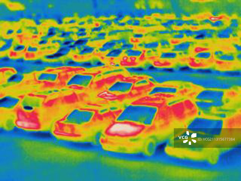 停车场的热像图图片素材
