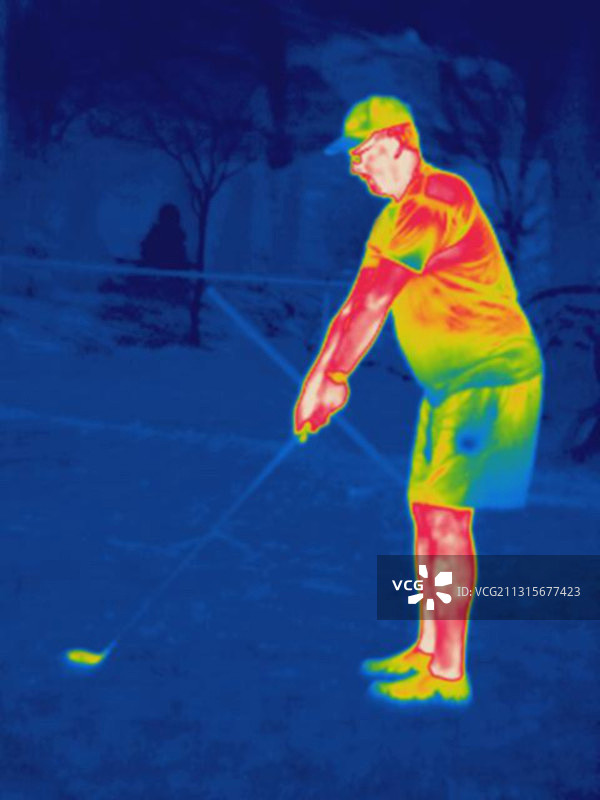 高尔夫球手热成像图图片素材