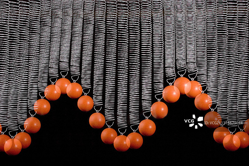 弹簧上的弹跳球图片素材