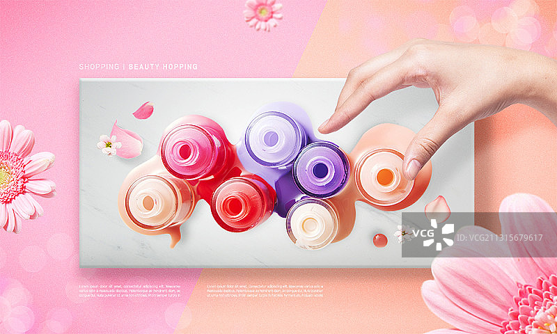 手和美甲的俯视图图片素材