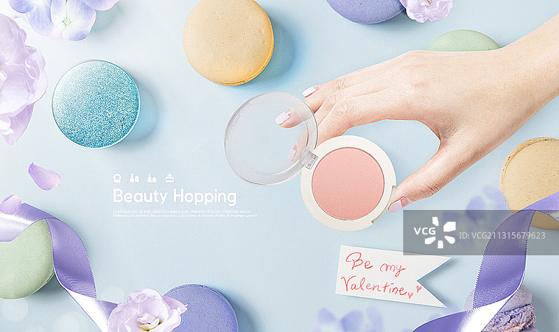 马卡龙和腮红图片素材