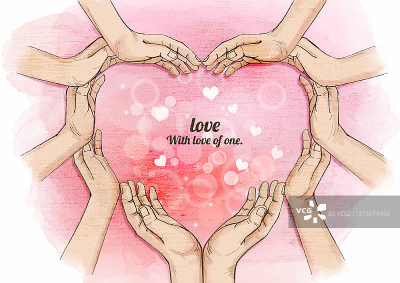 双手比心插画图片素材