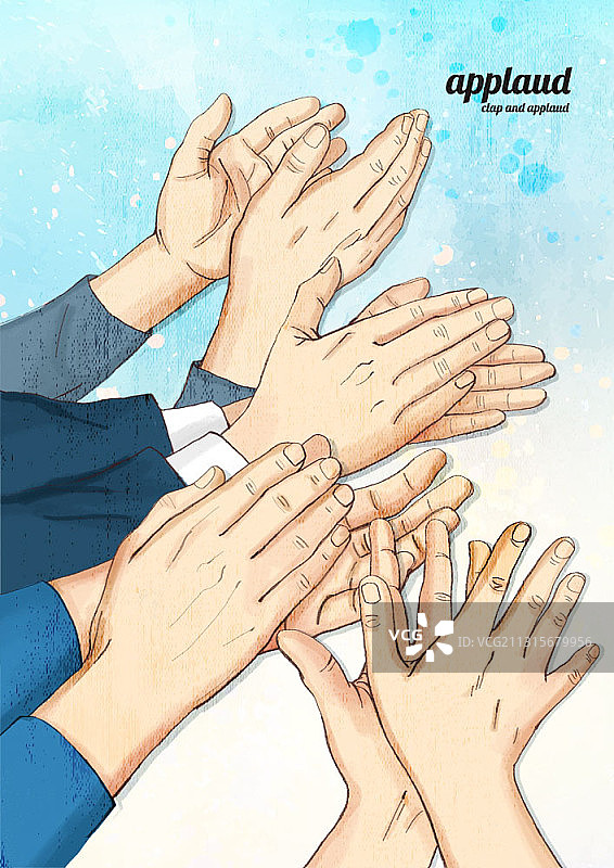 人们鼓掌的插图图片素材
