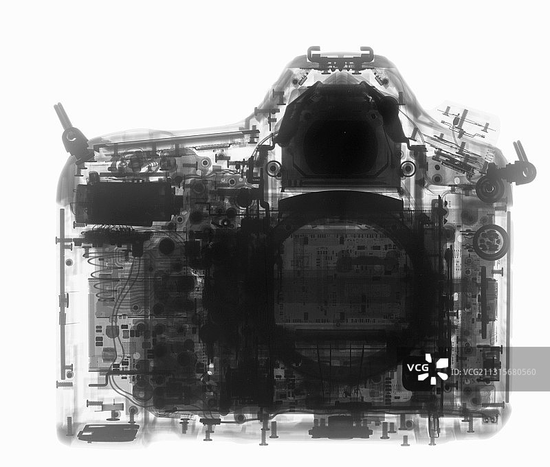 现代尼康相机的X光片图片素材