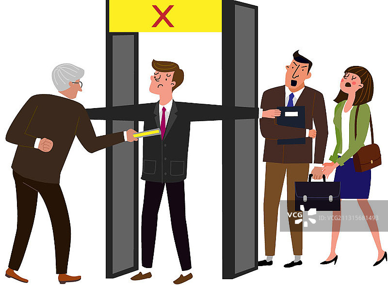失业男子面试被拒矢量插画图片素材