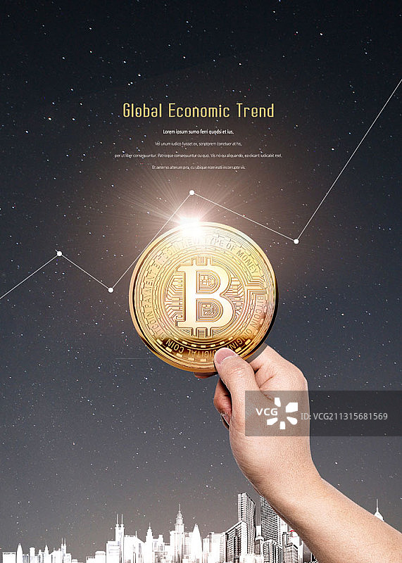 加密货币和比特币主题合成图片素材