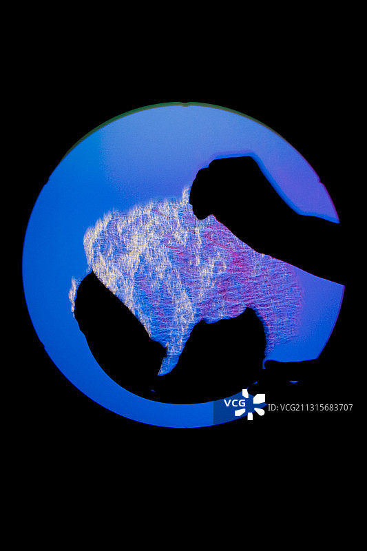 气球爆裂的纹影图像图片素材