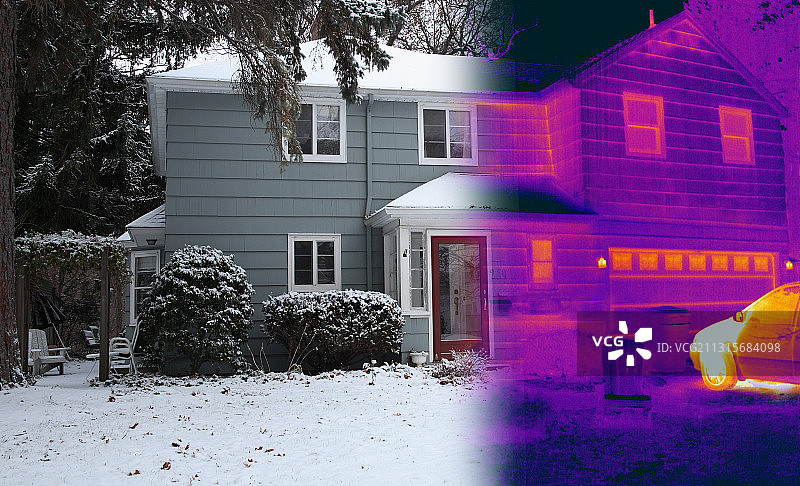 房屋的可见光和红外图像图片素材
