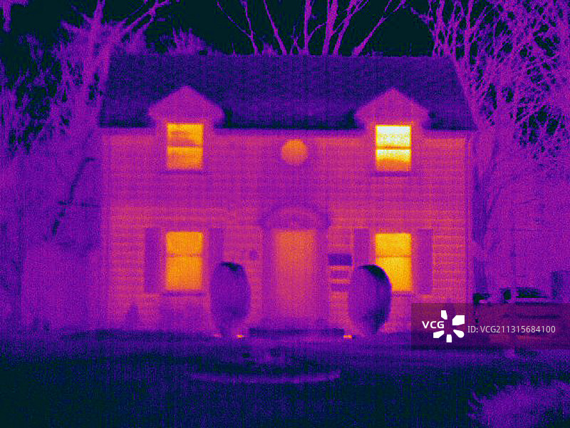 冬季房屋的热成像图图片素材