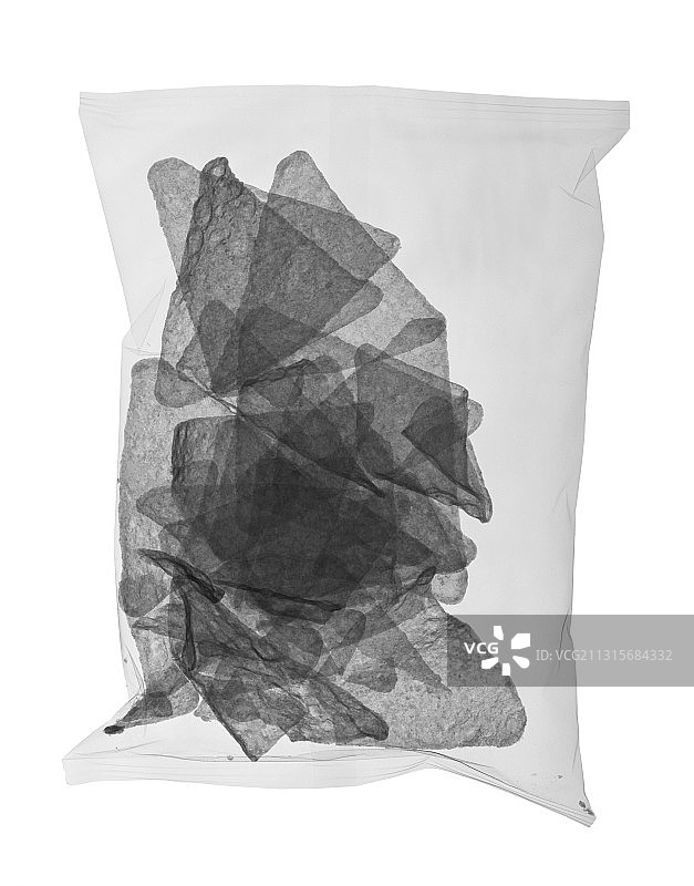 玉米片袋子的X光片图片素材