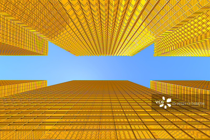 黄金色摩天大楼图片素材