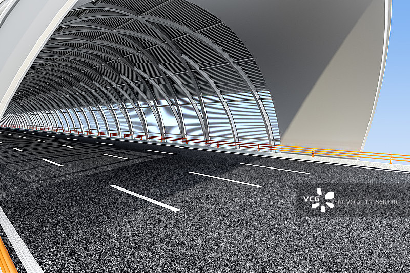 三维制作高速道路和穹顶图片素材