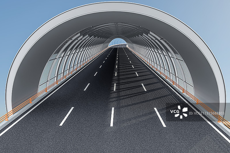 三维制作高速道路和穹顶图片素材