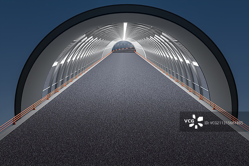 三维制作高速道路和穹顶图片素材
