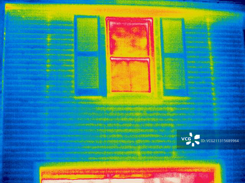 冬季室外窗户的热成像图图片素材