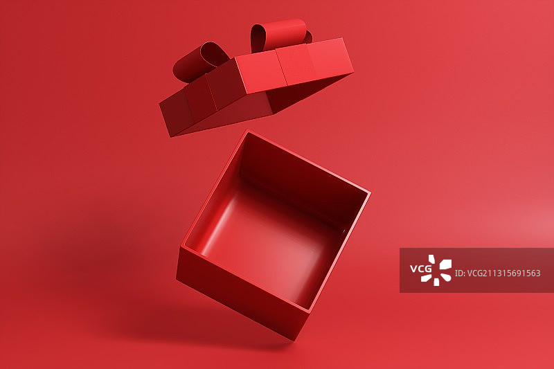 纯色背景里3D渲染的礼盒图片素材
