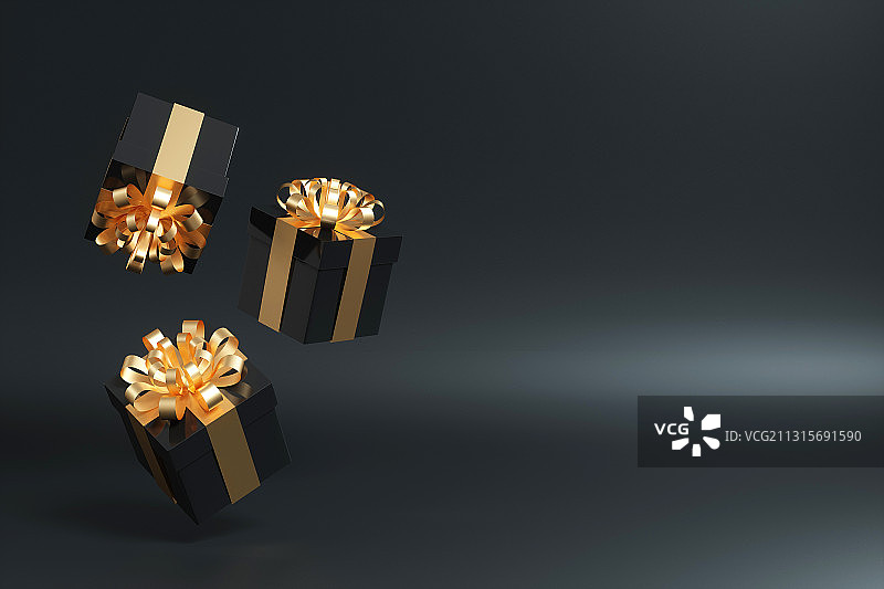纯色背景里3D渲染的礼盒图片素材