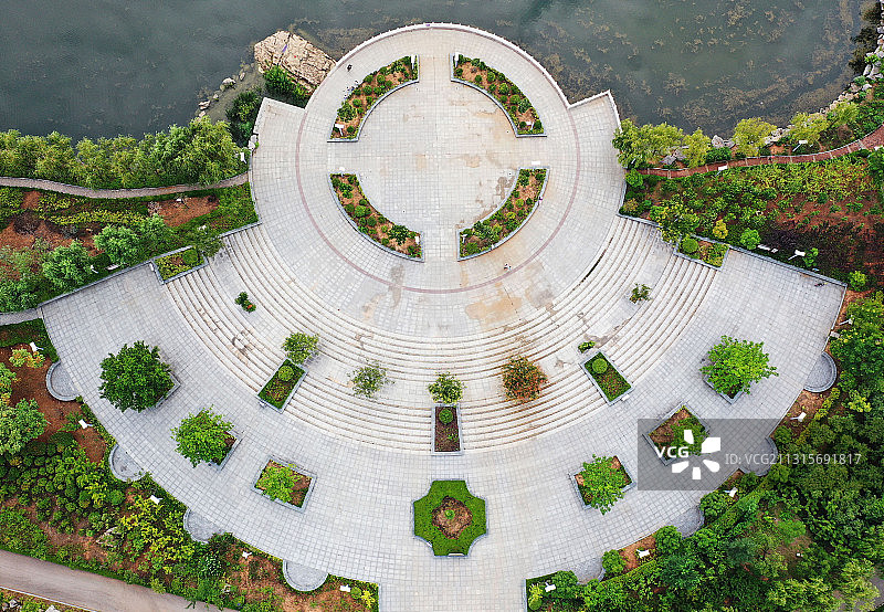 山东枣庄山亭区城市公园风景如画图片素材