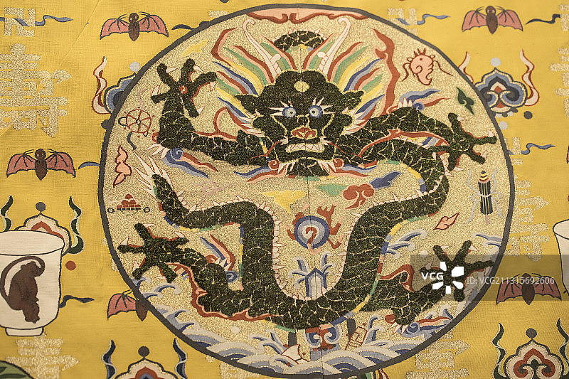 北京首都博物馆藏皇帝龙袍图片素材