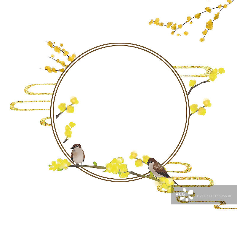 立春节气中国风圆形边框图片素材