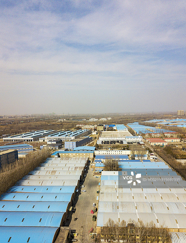 河南省郑州市郑东新区中牟县物流园仓库航拍图片素材