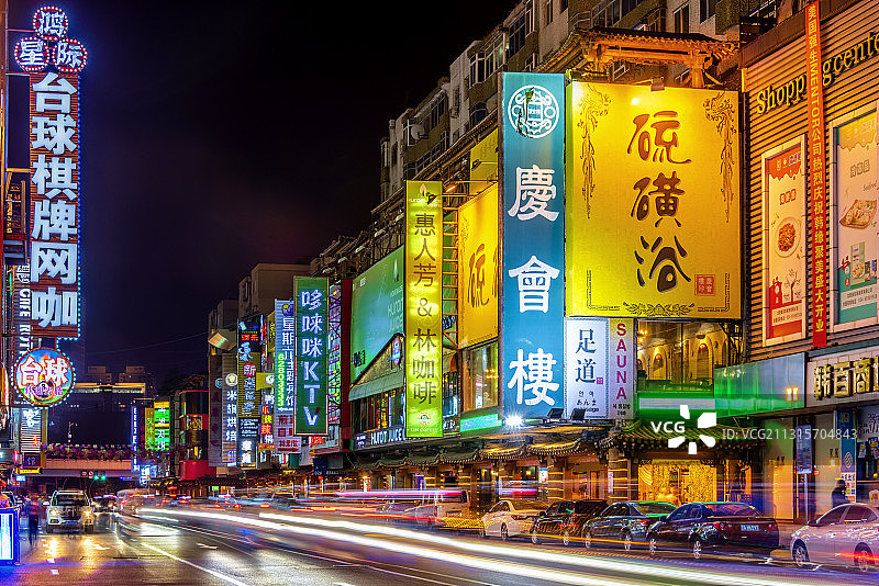 辽宁沈阳西塔街夜景图片素材