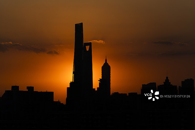 陆家嘴落日余晖图片素材