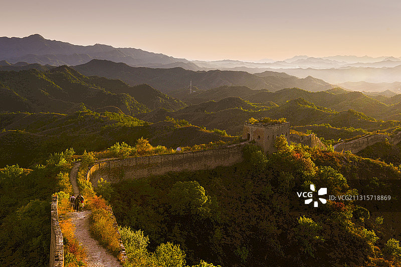 古北口长城落日图片素材