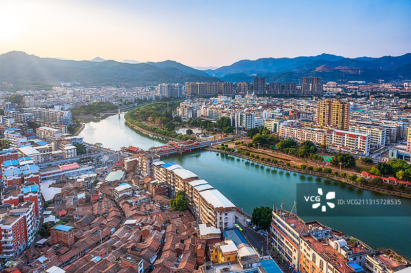 漳州市南靖县县城全景图片素材