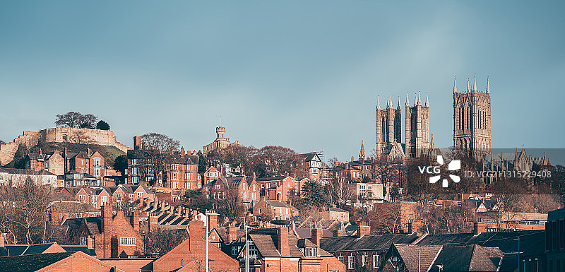 林肯城堡、大教堂、天空、建筑，热爱这个已经待了五年的城市。图片素材