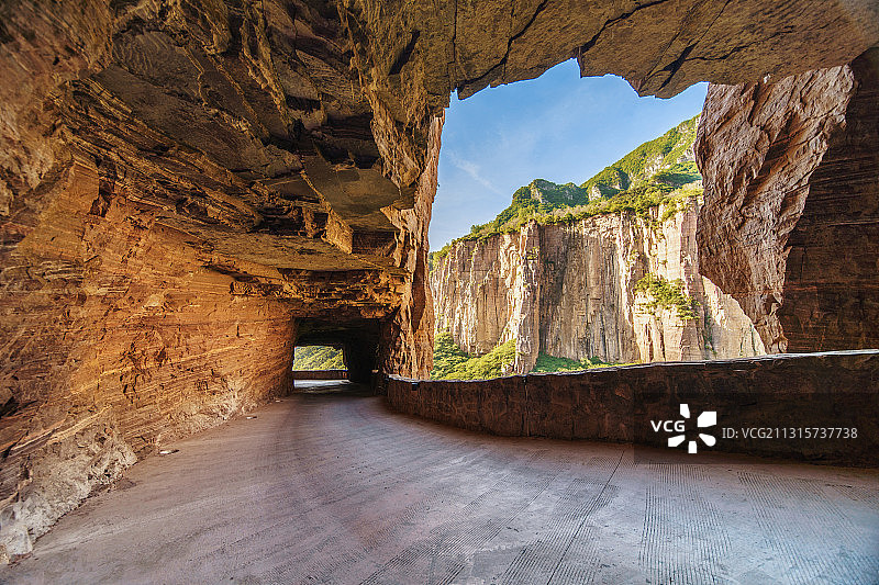 河南新乡郭亮村挂壁公路图片素材