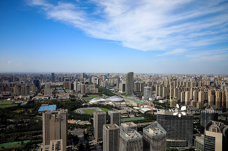 俯瞰西安城市风光图片素材