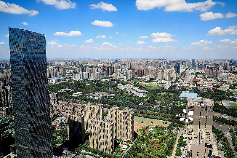 俯瞰西安城市风光图片素材