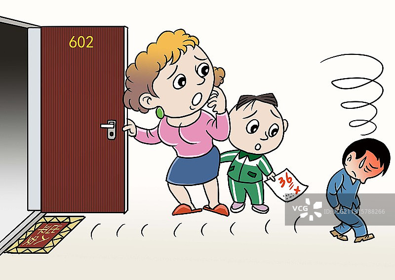 插画：家长会归来图片素材