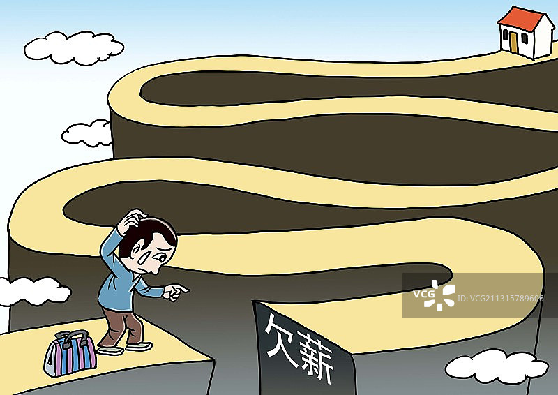 插画：漫漫归乡路图片素材
