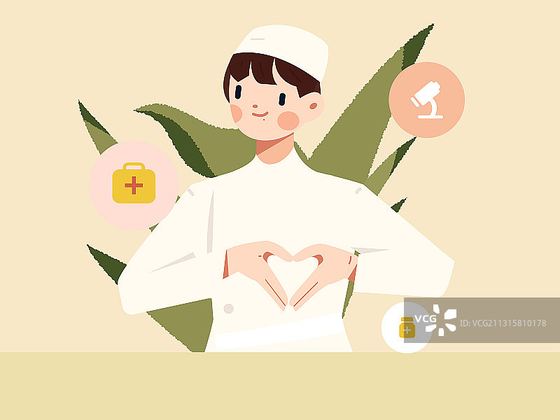 文艺的医生呵护病人矢量创意互联网插画图片素材