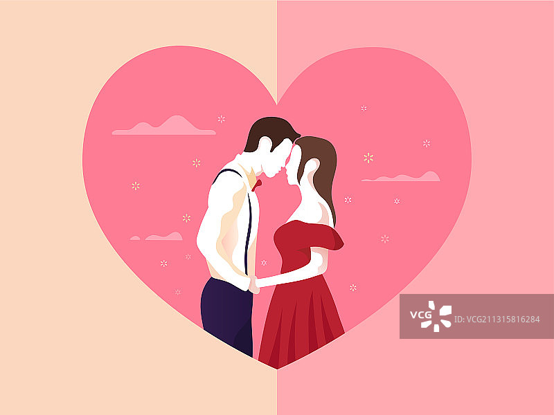 情人节七夕节恋爱结婚纪念日恩爱浪漫的男女图片素材