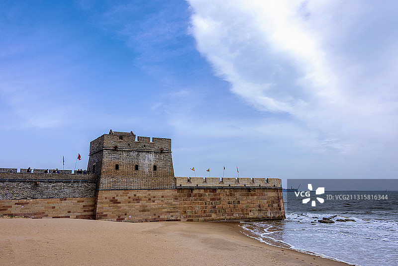 中国河北秦皇岛山海关老龙头图片素材