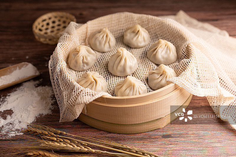 有年味的无锡小笼包子图片素材