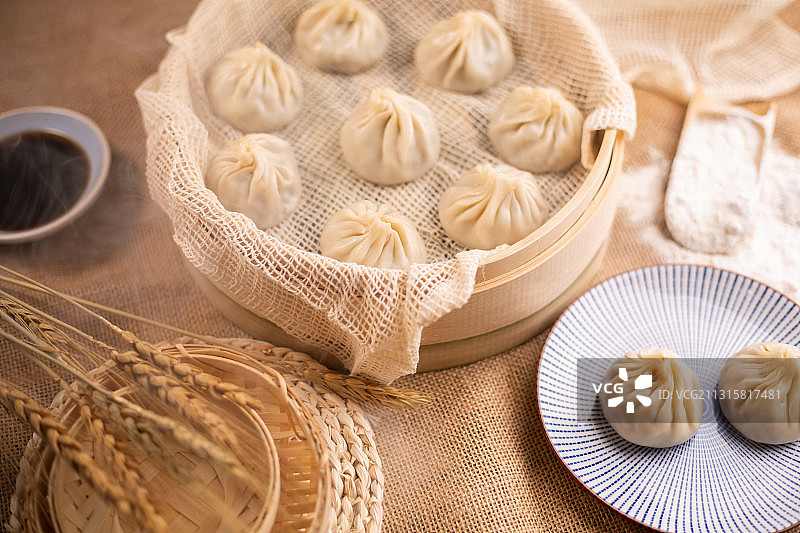 有年味的无锡小笼包子图片素材