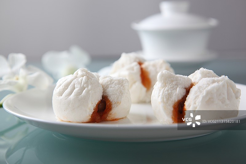 中式美食蟹黄包面食图片素材