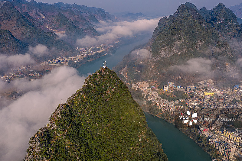 广西红水河流域古河乡图片素材