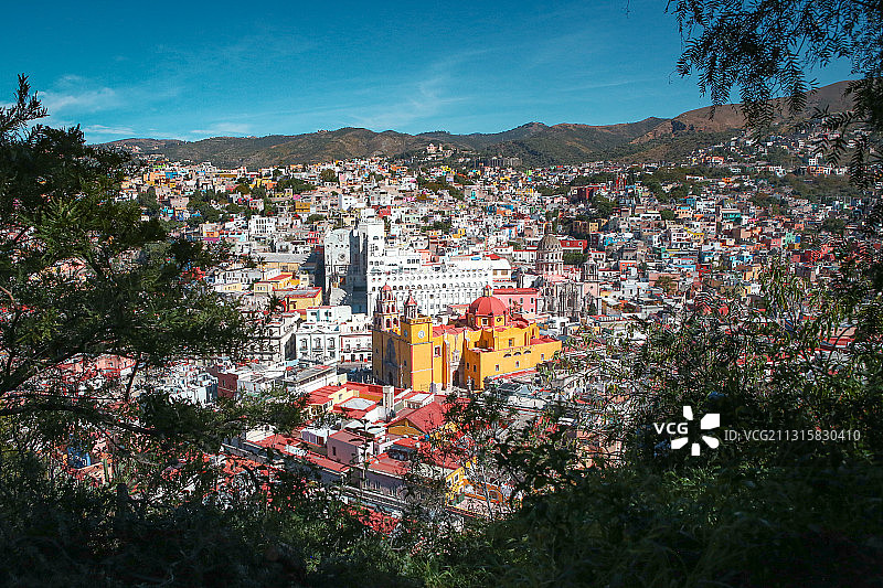墨西哥瓜纳华托小镇俯瞰图片素材